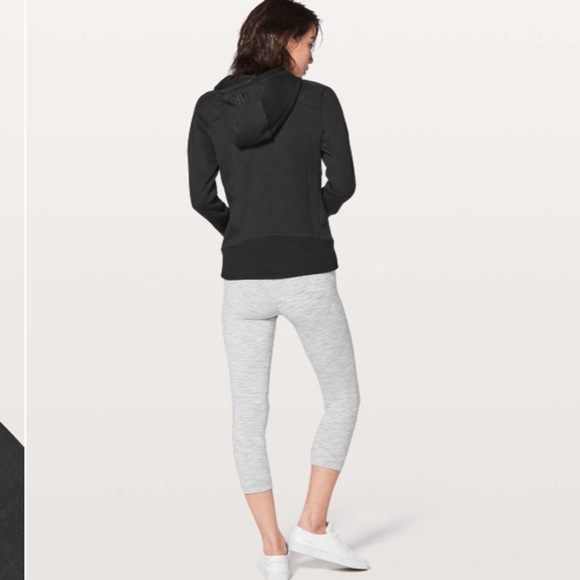 Lululemon Cool & Collected Full Zip Black Athletic Hooded Jacket Size 4 - Picture 2 of 6